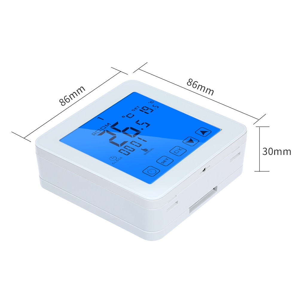 Gas Boiler Heating Temperature Controller Programmable Thermostat Wall Mounted Boiler Thermostat Blue Backlight Touch Button