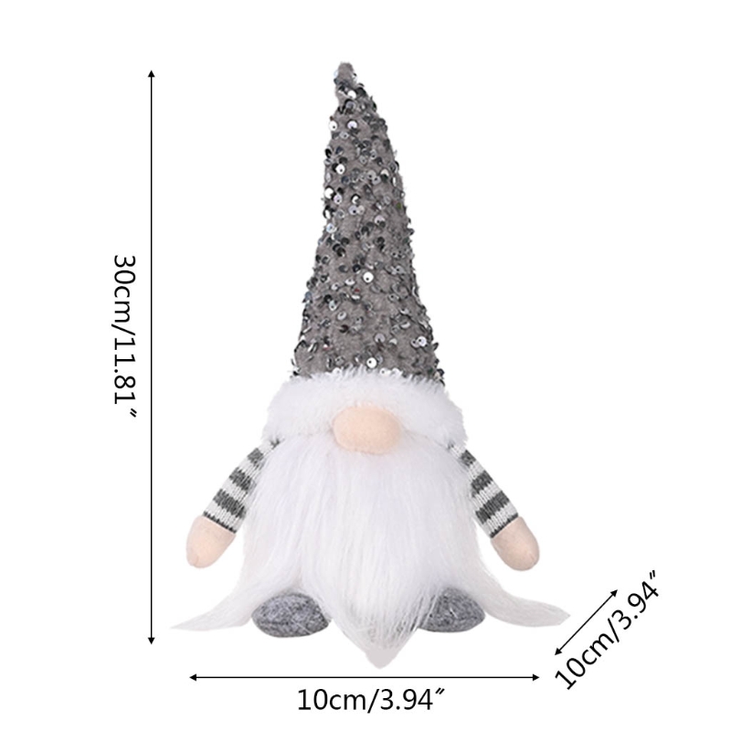 Handgemaakte Pailletten Kerst Gnome Met Led Licht, Met Tomte Gnomes Kerstman En Elf Ontwerpen