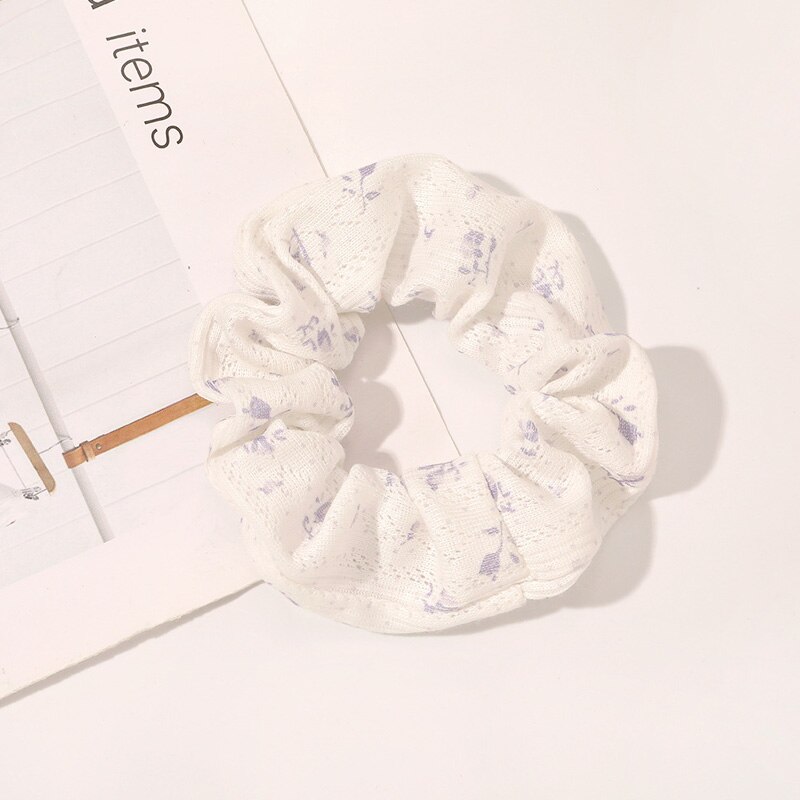 Coleteros coreanos con estampado Floral, cinta para el pelo, coletero, banda elástica para el pelo, lazos para el pelo, accesorios para el cabello: 5