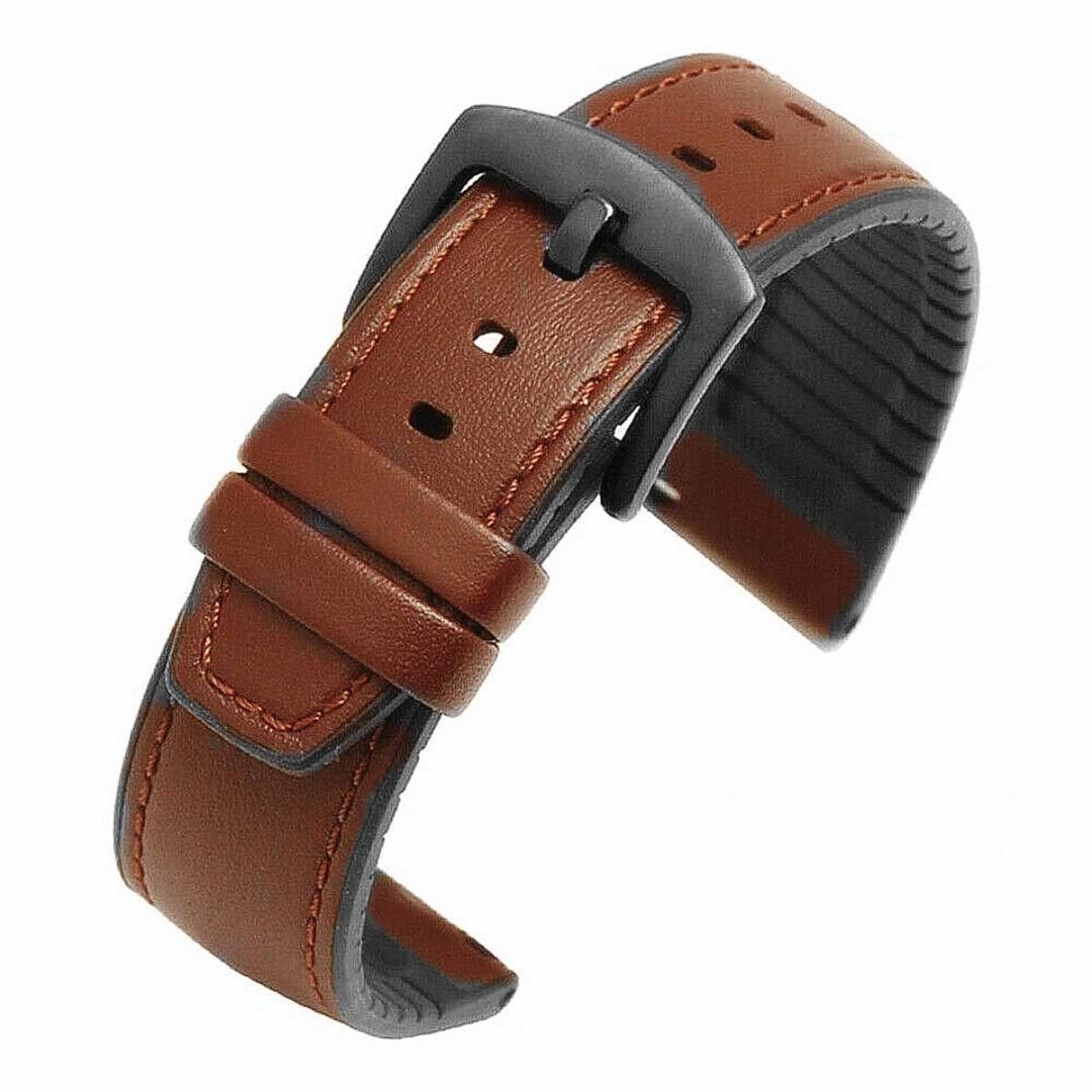 Vintage nahkaranneke miesten kellon rannekkeet huawei watch 2 pro/gt active/honor magic/samsung galaxy kellon ranneke: Vaalean ruskea