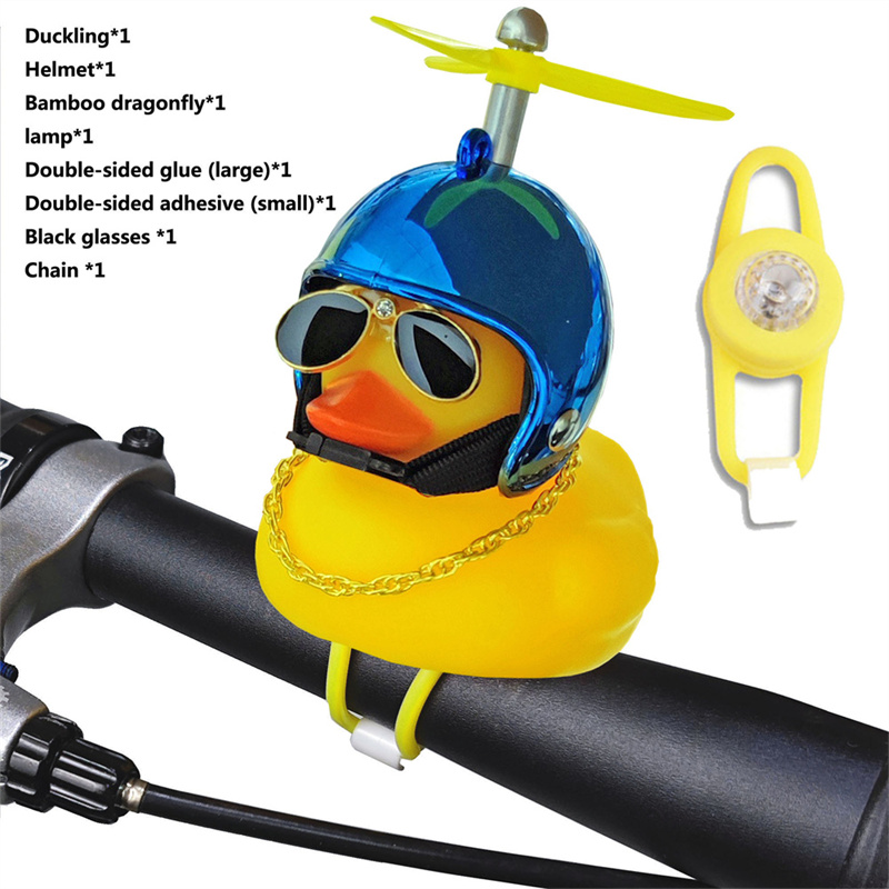 Gele Eend Fietsverlichting Bel Schattige Kleine Stuur Hoorn Lamp voor MTB Racefiets Motorhelm Rijden Fietsen Accessoires speelgoed
