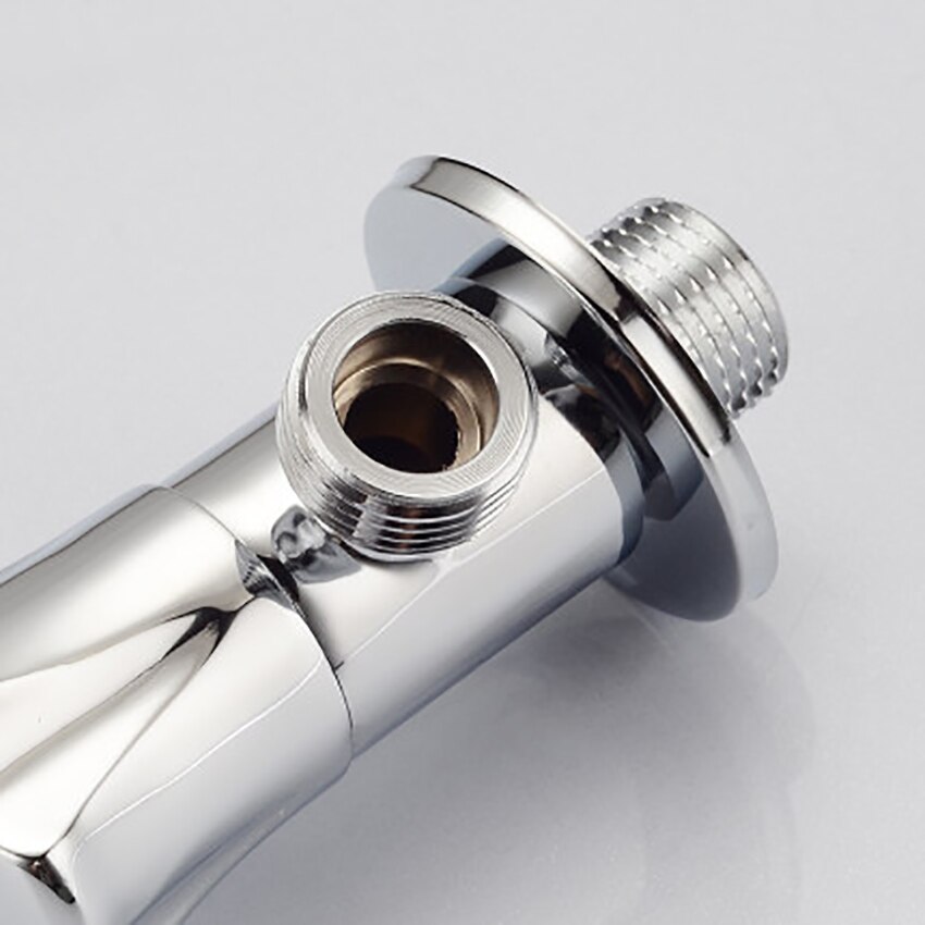 Quarter Turn Angle Stop Valve Thickened Brass Faucet Triangular Valve G1/2 Bathroom Cold Water Shut Off Valve for Toilet