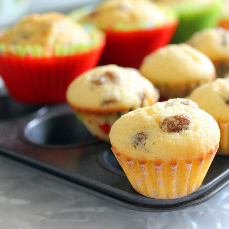 Molde quadrado do queque, Muffin Pan, Panela de aço carbono, Bakeware antiaderente, 657, 6 12 xícaras