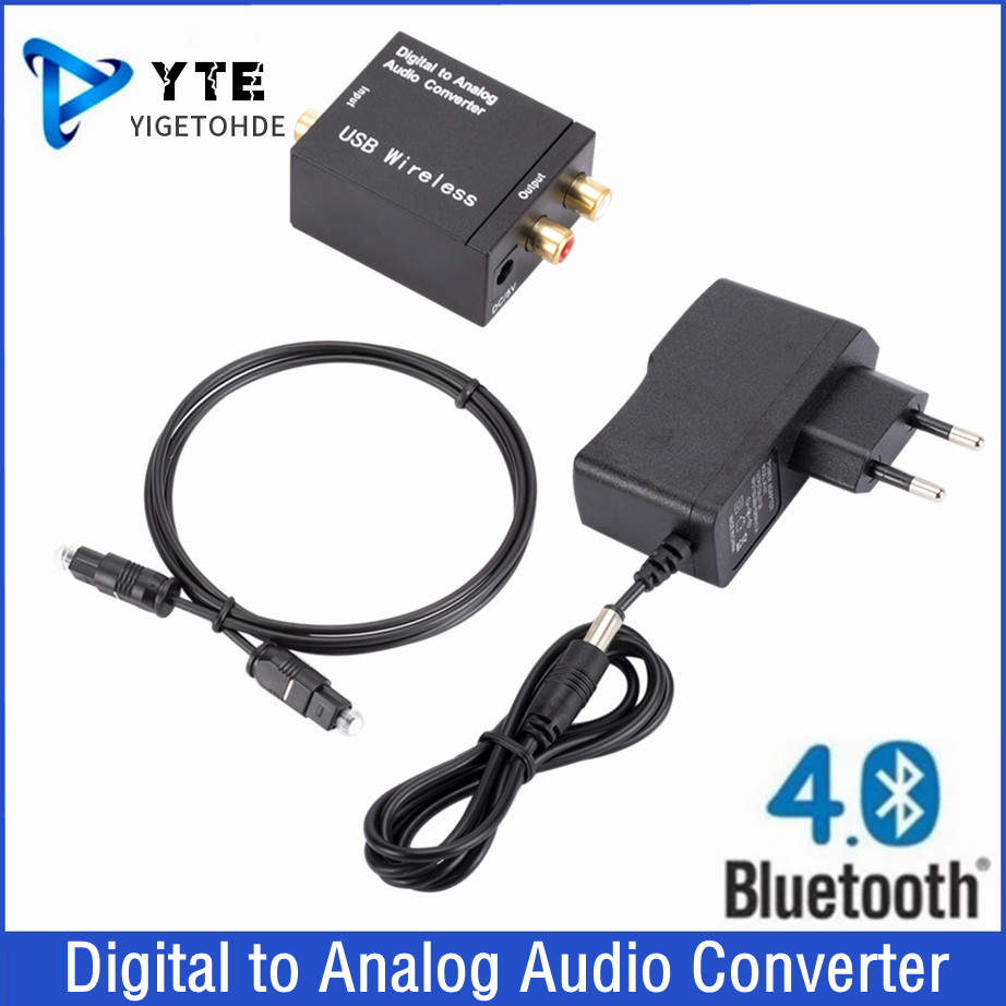 Digital zu Analog Audio- Konverter RCA R/L Ausgang Audio- Adapter DAC Verstärker Kasten Für Koaxial Optische SPDIF ATV DAC Decoder