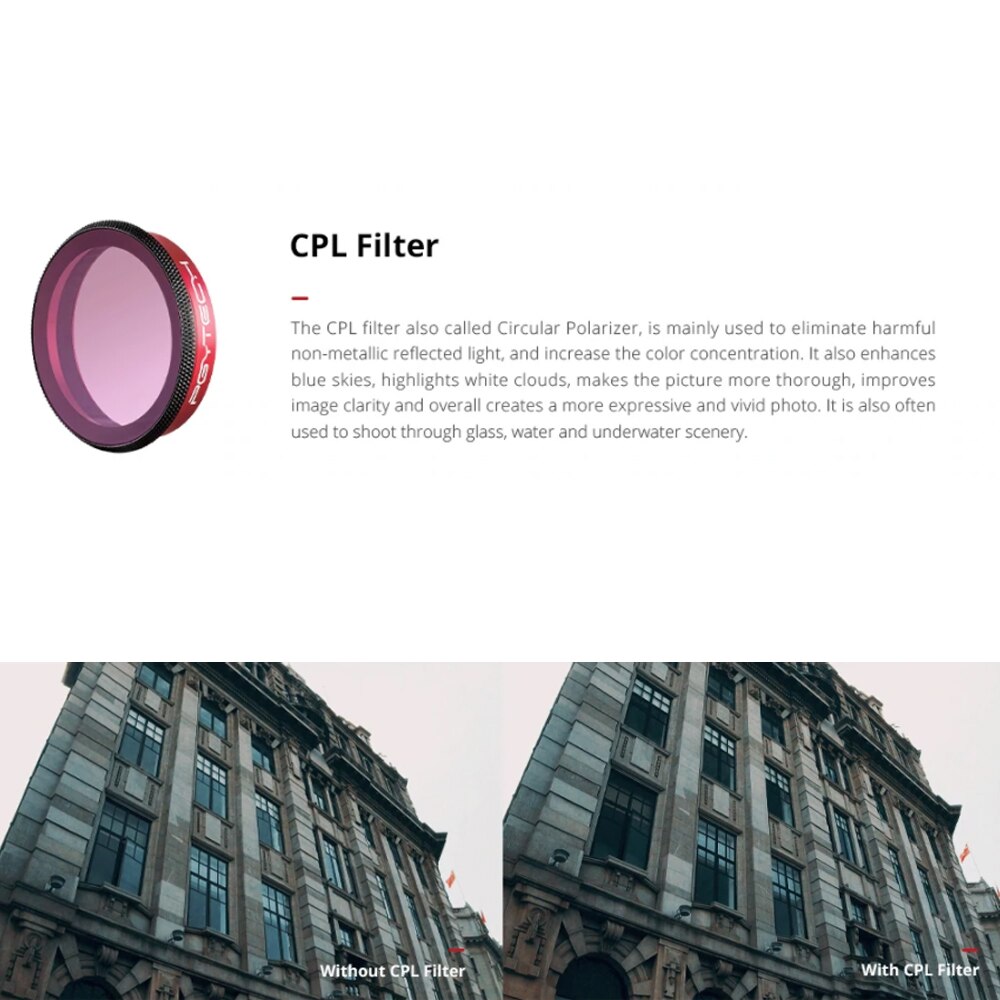 PGYTECH Osmo Action Lens Filter filtri CPL