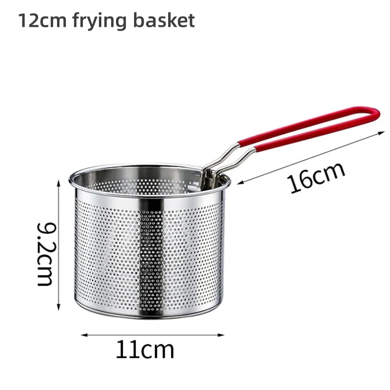 Filtre à cuillère à pâtes panier à frire résidus d'huile passoire légumes chips de pommes de terre françaises anneaux d'oignon ailes de poulet Snack frit: Black