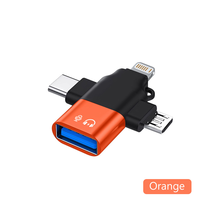 Olaf Adapter 3 w 1 OTG USB3.0 do Micro USB/Typ C/Lightning Konwerter do iphone Xiaomi Samsung Mysz Klawiatura U Pendrive: green