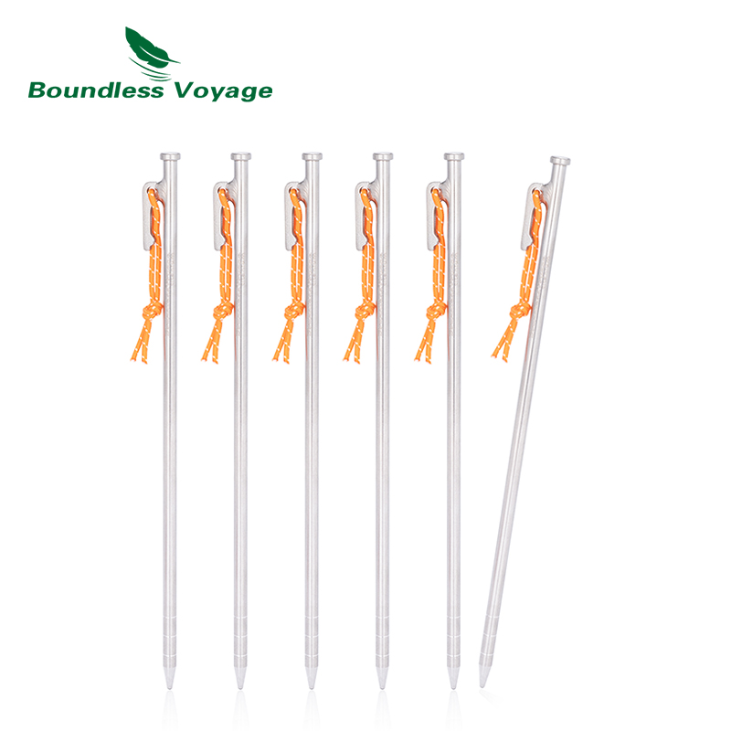 Boundless Voyage Tytanu śledzie do namiotu Camping namiot Nails stawki Heavy Duty kołki ziemne akcesoria do namiotów do twardych ziemia 4/6 sztuk: BŁĘKITNA
