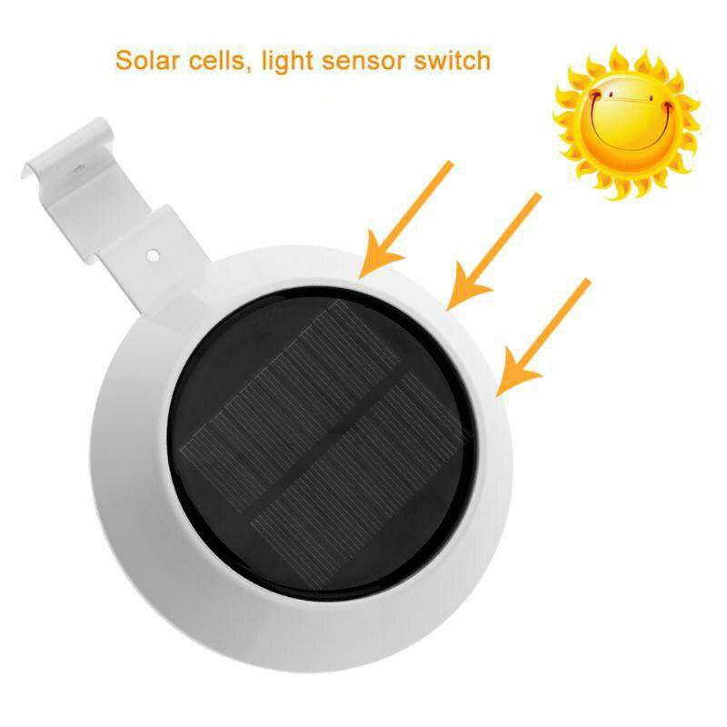 4 LED Solar Powered Gutter Light Outdoor/Garden/Yard/Wall/Fence/Pathway Lamp Solar Panel+Plastic Solar Rechargeable Light