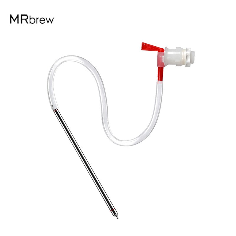 35cm Spring Load Beer Bottle Filler Kit,Bottling Bucket Spigot &amp;Brush &amp; 1M Hose,Stainless Steel Wine Transfer Tools For Homebrew