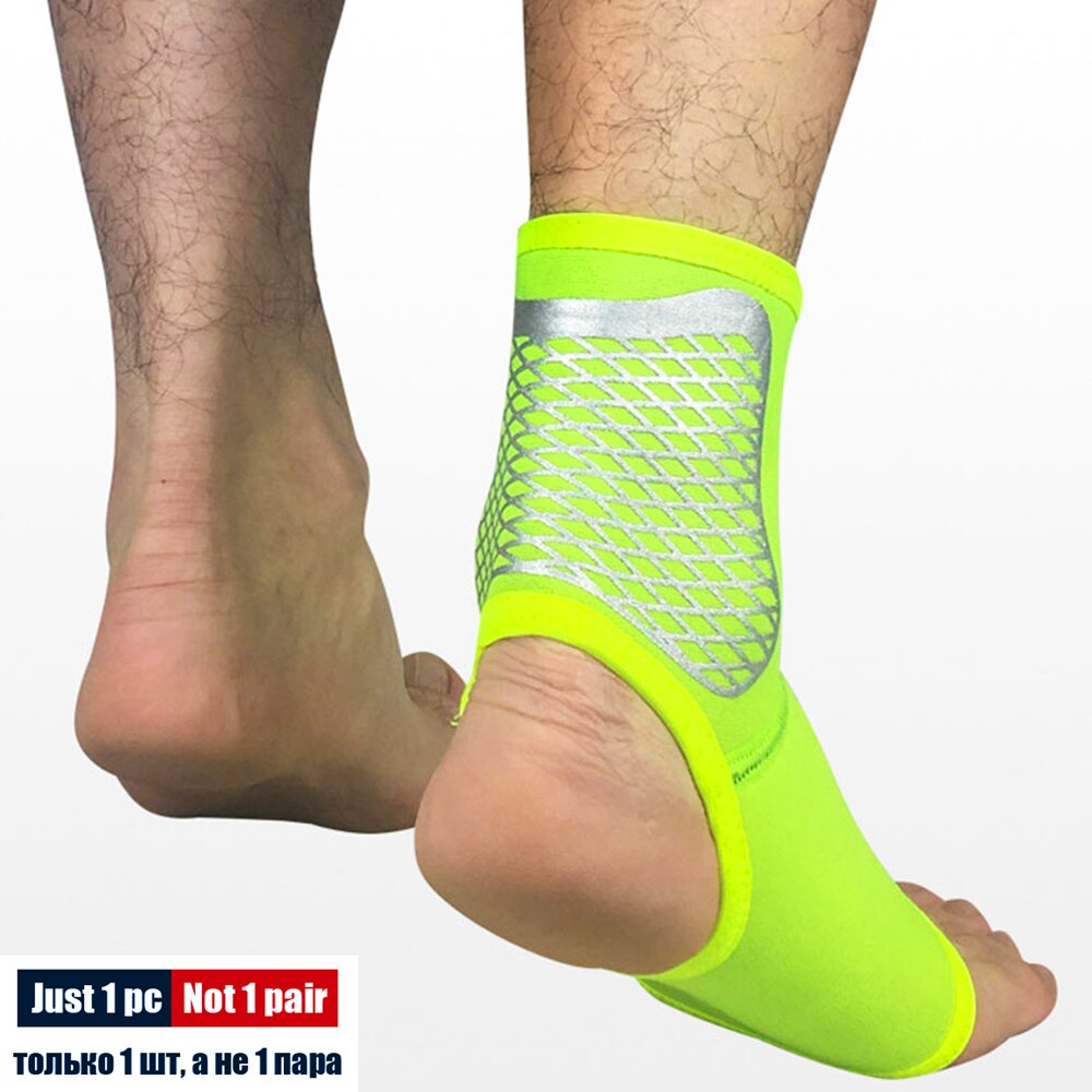 SPOSAFE 1Pc Sports Ankle Support Football Basketball Badminton Sport Protection Bandage Elastic Ankle Sprain Brace Guard Protect: Green-1 Piece / S