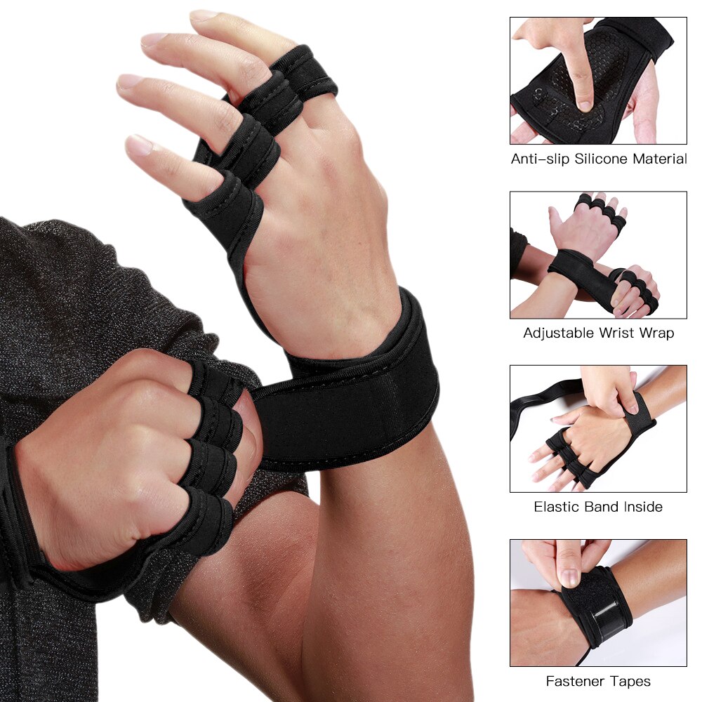 1 paar Gewicht Heben Handschuhe Frauen Männer Fitness Sport Bodybuilding Gymnastik Griffe Fitnessstudio Hand Palme Schutz Handschuhe