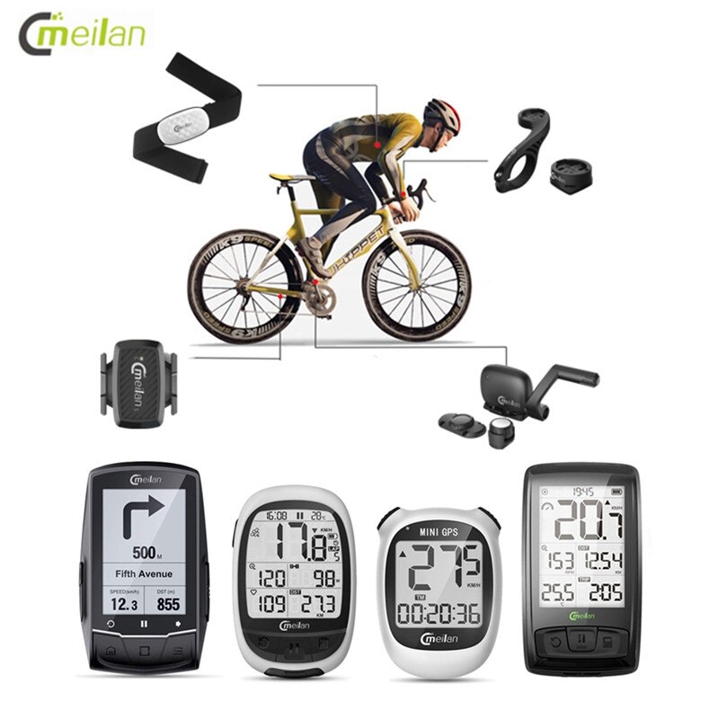 Meilan Cycling Computer Wireless Bike Computer Speed/Cadence Sensor Heart Rate Monitor Bike Speedometer 4.0 Bluetooth Odometer