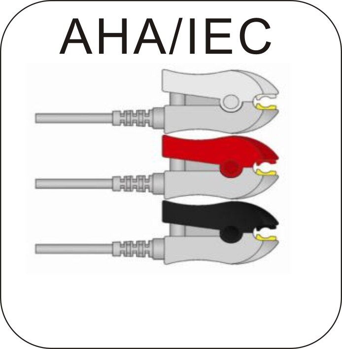 Cable ECG de una sola pieza y cables de plomo 3 cables 5 cables clip de presión para el monitor de paciente desfibrilador HP: 3leads clip