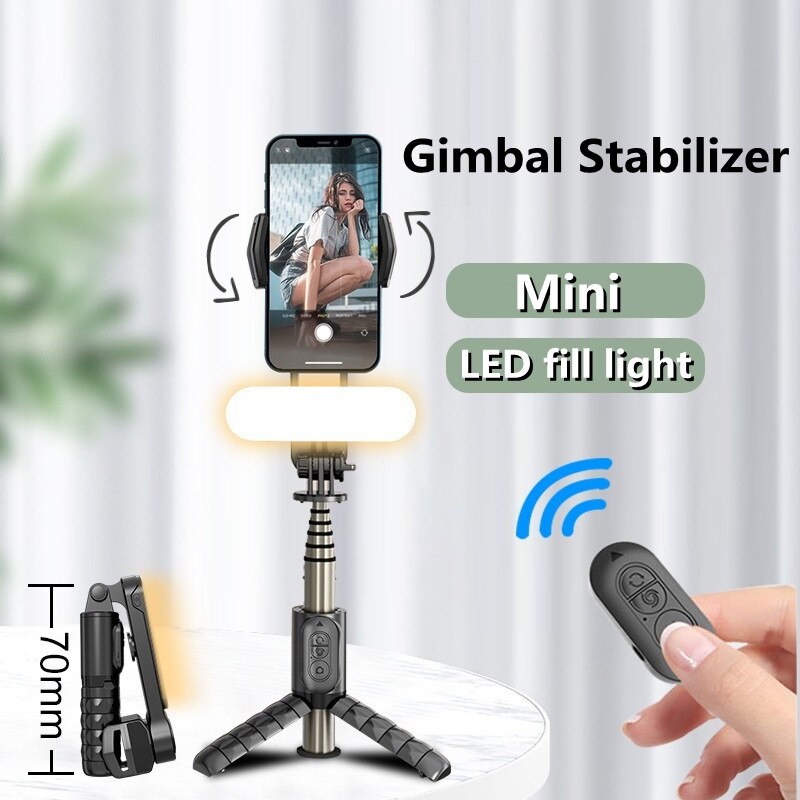 Handheld Gimbal Wireless Bluetooth Phone Gimbal Stabilizer With Fill Light Tripod Gimbal Smartphone Stabilizer Gimbal