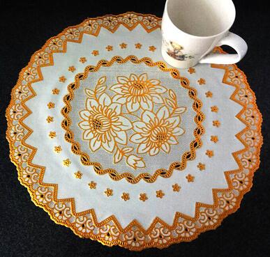 2022 heiße Spitze PVC Gold Kunststoff Tabelle Ort matt Pad Tuch Tasse Hochzeit Speise Tee Kaffee Bahn Tischset Becher Deckchen trinken Küche: Gold 3