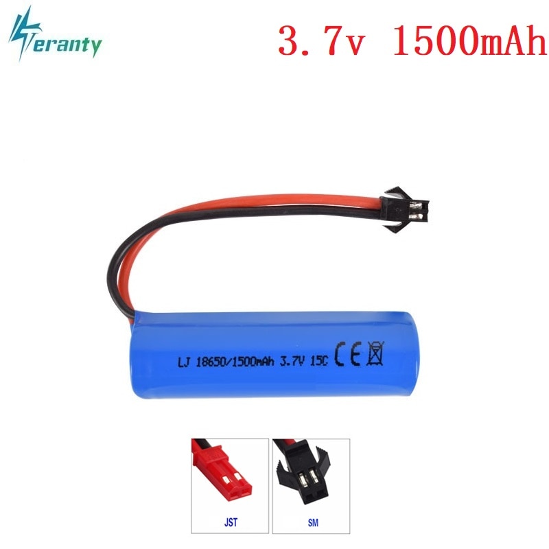 3.7V 1500mAh 15c リポバッテリーリモートコントロールヘリコプター/飛行機/車のバッテリー 3.7v 18650 円筒リポバッテリー SM プラグ