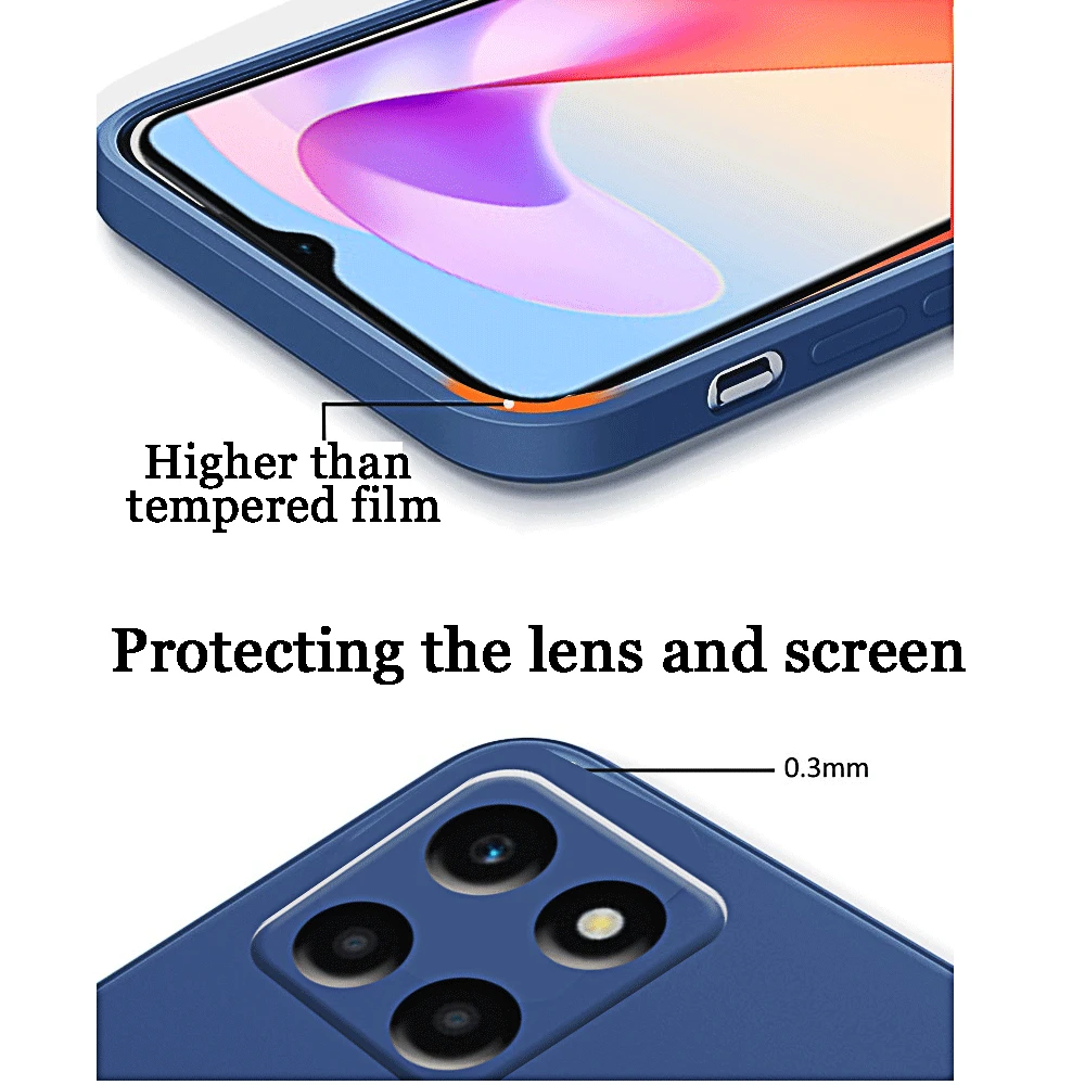 Coque de téléphone en Silicone liquide, étui arrière de protection en TPU pour Huawei Honor X7b X9b X9a X8b X8a X8 5g X7a X8 4g X6a 5g X6s