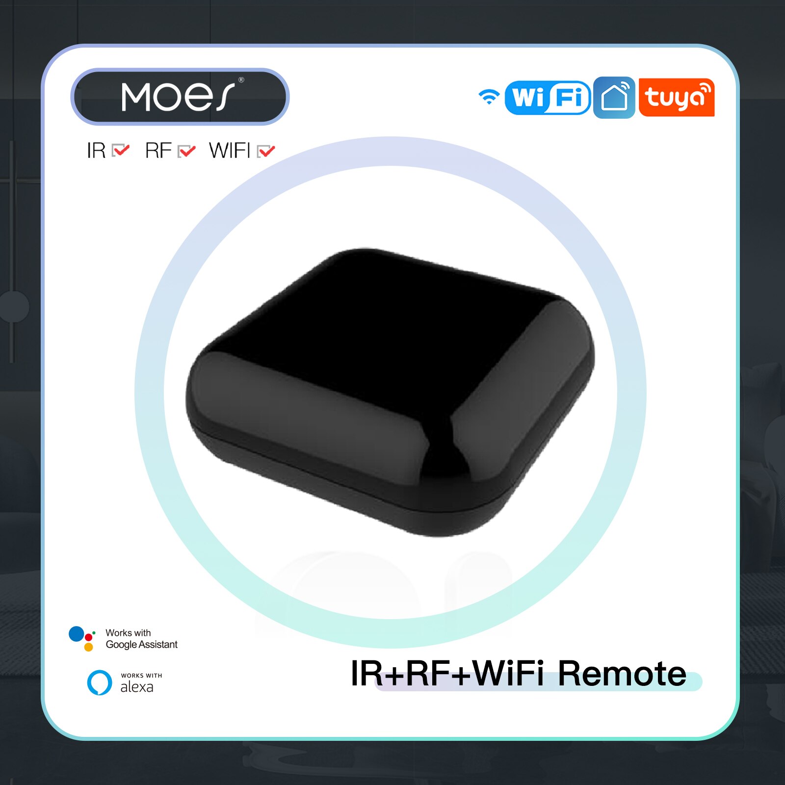 MOES Tuya WiFi IR RF remoto para aire acondicionado TV control remoto infrarrojo universal funciona con Alexa, Google Home: Default Title