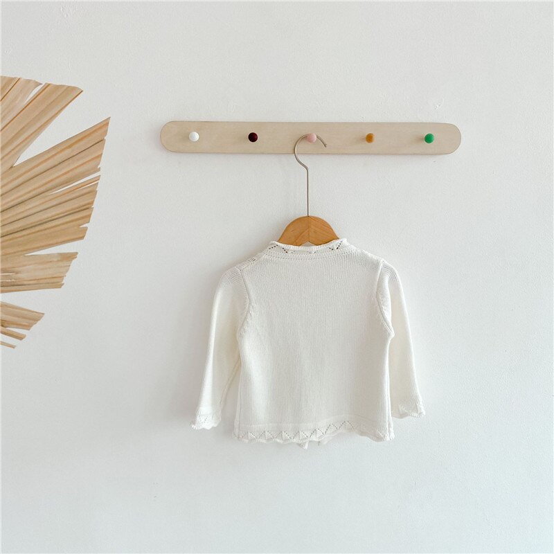 Baby Sweaters Long Sleeve Newborn Outerwear Knitwear Cardigan Autumn White Knitted Toddler Infant Boy Girl Jackets Coats Clothes