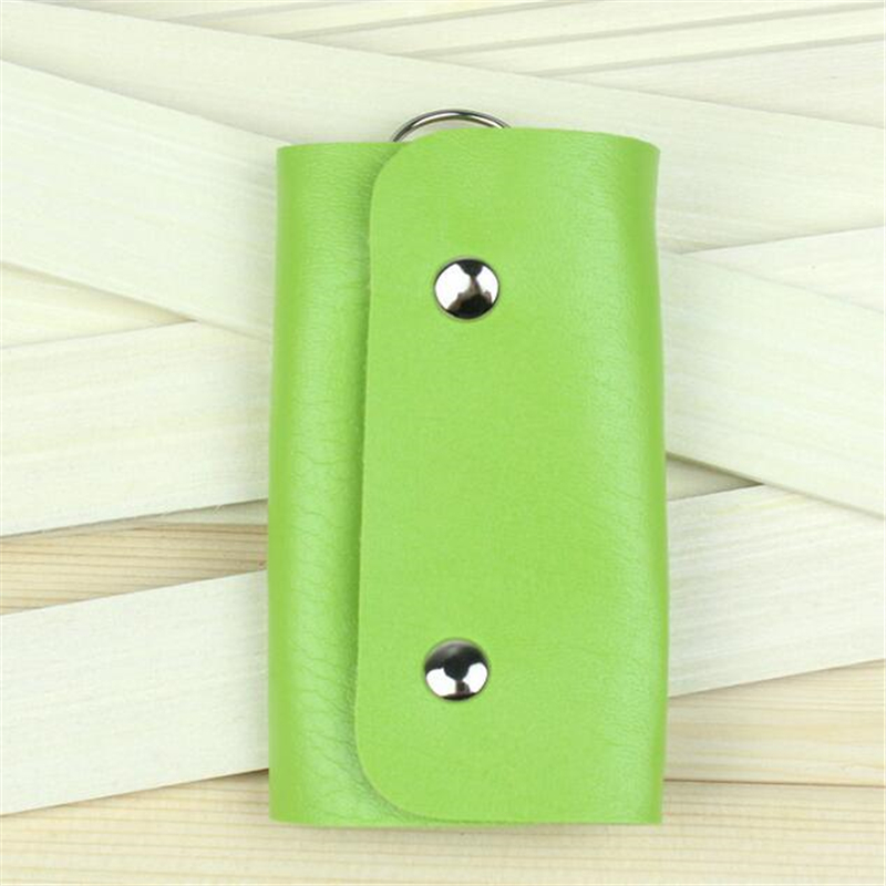 LKEEP Sleutels Houder Organizer Manager PU Lederen Gesp Sleutel Portemonnee Geval Zak Auto Sleutelhanger Voor Vrouwen Mannen Huishoudster Mode: green