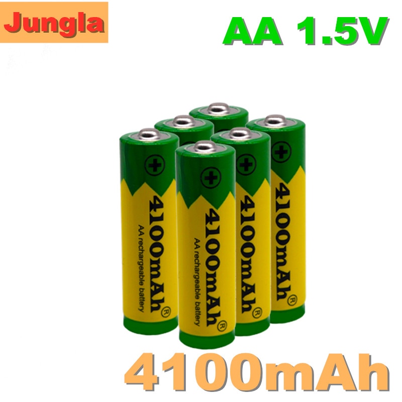 Batería recargable alcalina para juguete, pila recargable AA de mah, 4100 V, para luz led, mp3, 1,5