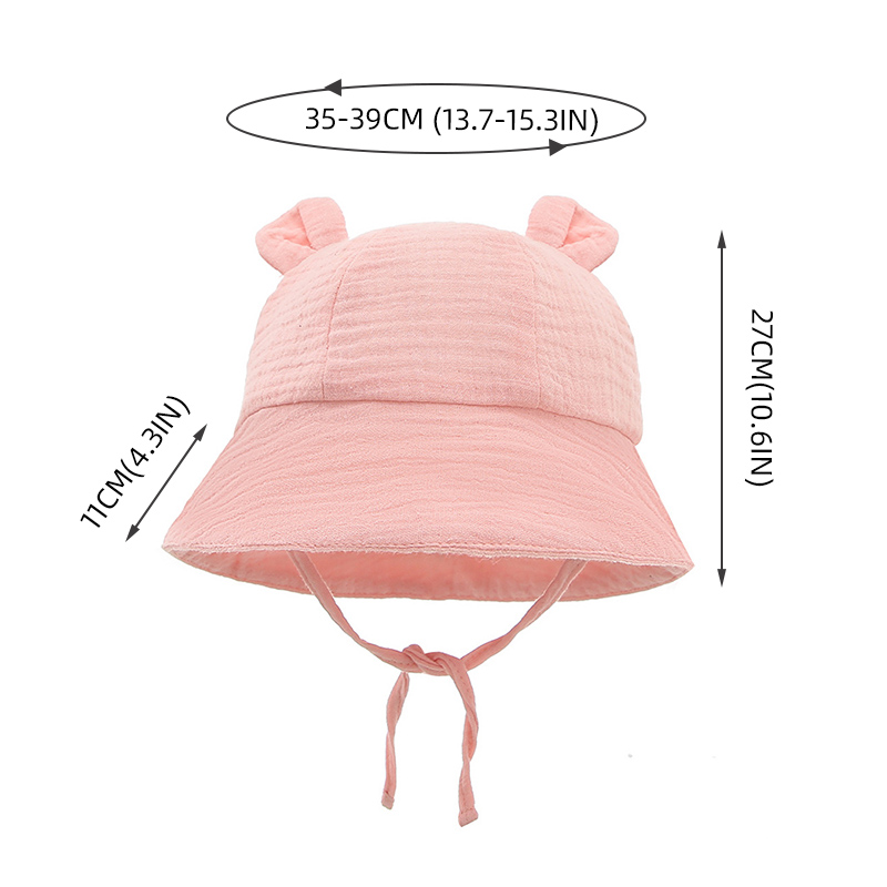 Nuovo cappello estivo da sole per bambini con orecchie cappello da pescatore per bambina tinta unita cappello da bambino in morbido cotone per bambini
