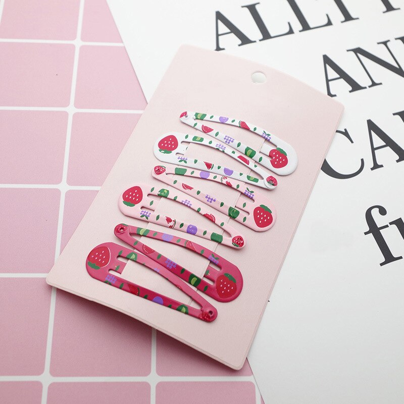 6 teile/satz Nette Haar Clips für Mädchen BB Clip Haarnadeln Karikatur Mädchen schnappen Haar Stift Barrettes Baby Haar Zubehör freundlicher headwear einstellen