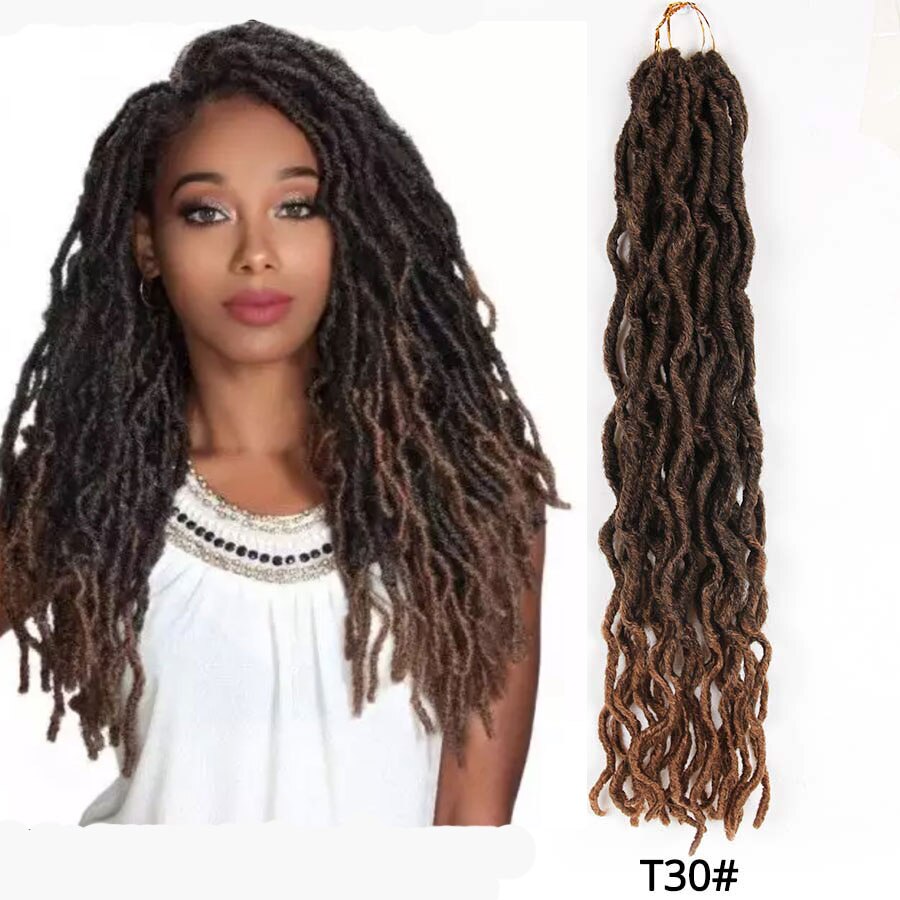 AliLeader 7colors Synthetic Crochet Braids Curly 12/ 18inch Nu Locs Crochet Extensions 20strand Goddess Faux Locs Crochet Hair