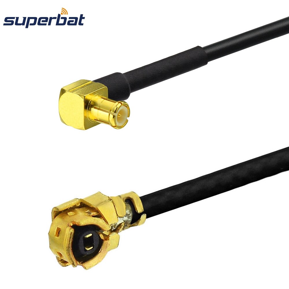 Superbat IPX/U.FL Right Angle Female Jack to MCX Male Plug Right Angle RF Pigtail Coax Cable 1.13 30cm for Antenna Wireless