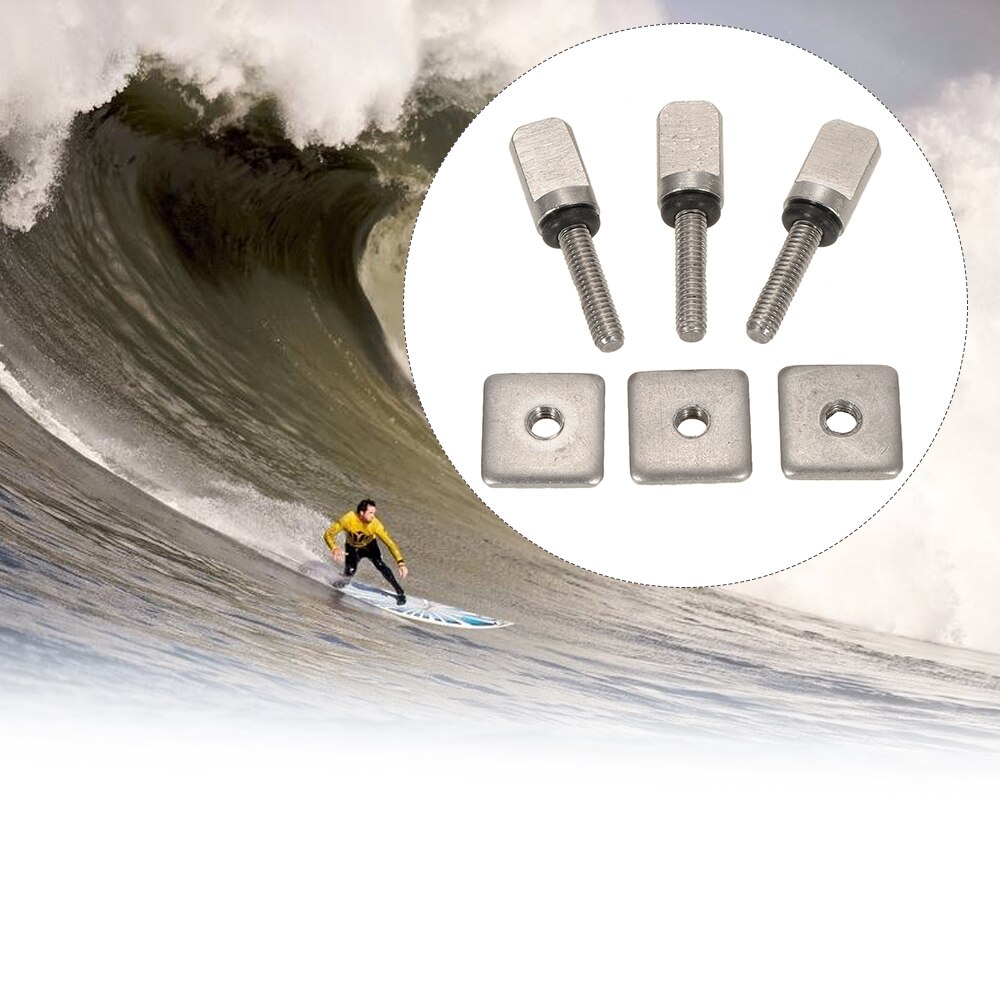Roestvrij Surfplank Longboard Sliding Fin Schroef & Fin Plaat Smart Schroef Vervanging Kit Voor Stand Up Paddle Body Board 3 sets