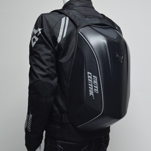Motorrad Reiten Rucksack Für Yamaha Rennen Team Wasserdichte Kohlenstoff Fiber schwer Hülse Motorrad Tasche Moto-Cross Gepäck Rucksack: Schwarz