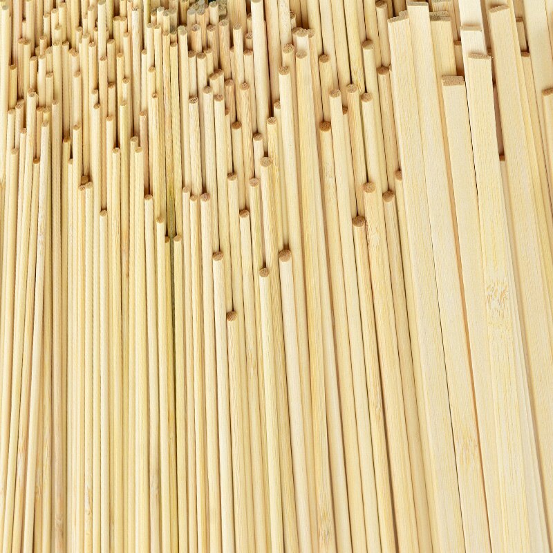 50 Pcs Round Bamboo Wooden Stick Rod Square Strip For Crafts Food Model Making For DIY Food Craft Useful Wood For Home DIY