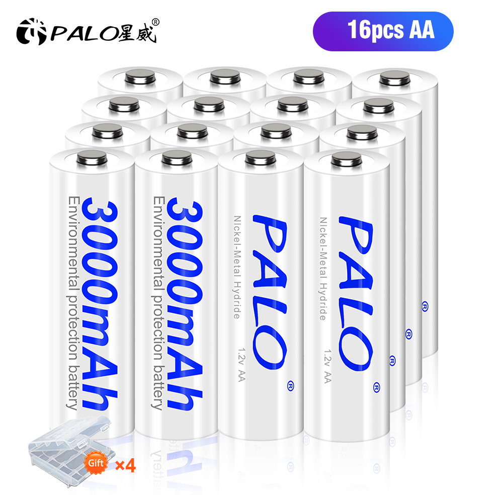 1.2V AA AAA NIMH Baterías Recargables 2A 3A + 8 Ranuras USB-C Cargador de Batería Rápido Con cable para juguetes linterna Ratón Mando a Distancia: Plata