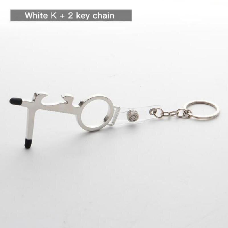 1 Pcs Anti Touch Door Opener Tool Multifunctional No Touch Key Door Opener Non-contact Door Handle Elevator Artifact Keychain: B02