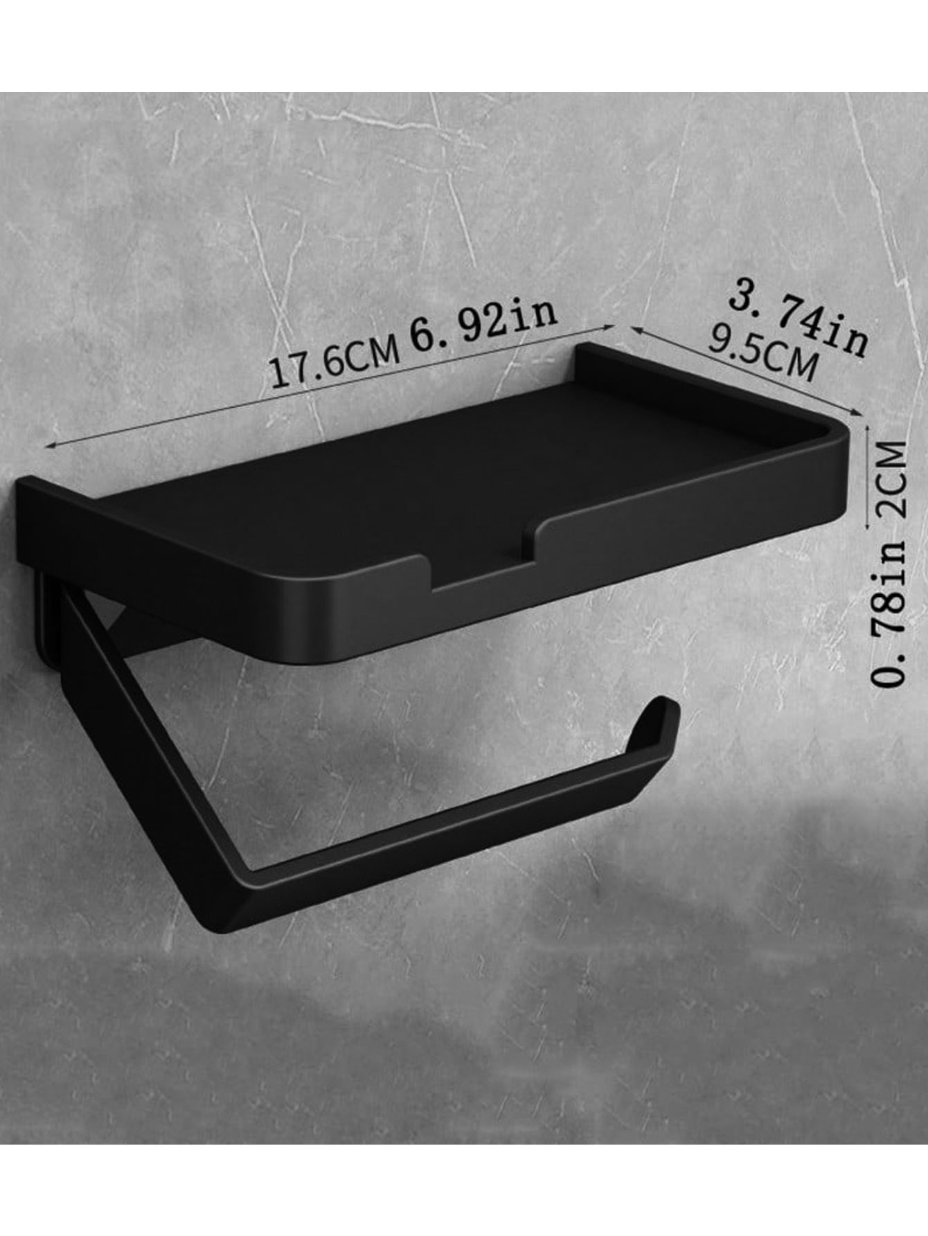 Toiletpapirholder, vægmonteret papirrulleholder med selvklæbende eller skruede kanter, multifunktionel badeværelsesopbevaringsfordeler