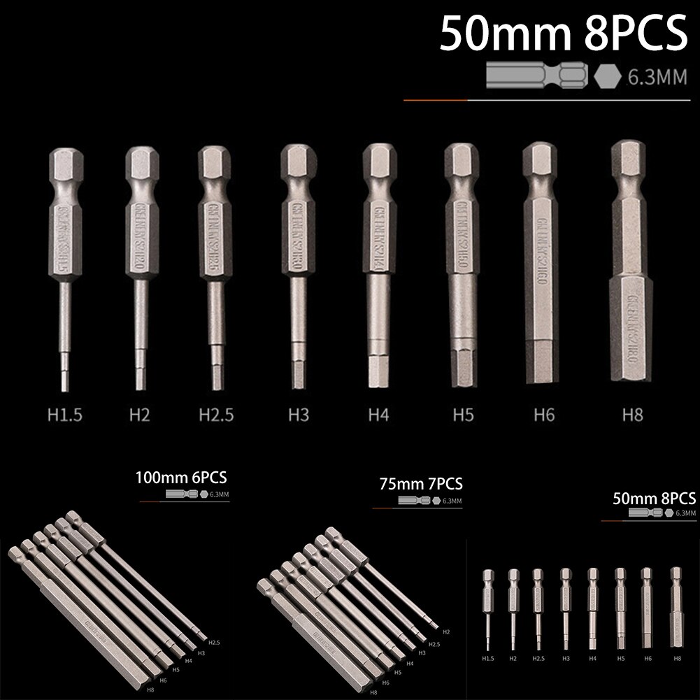 Hex Head Allen Wrench Drill Bit Set S2 Steel Magnetic Hex Head Screwdriver ​