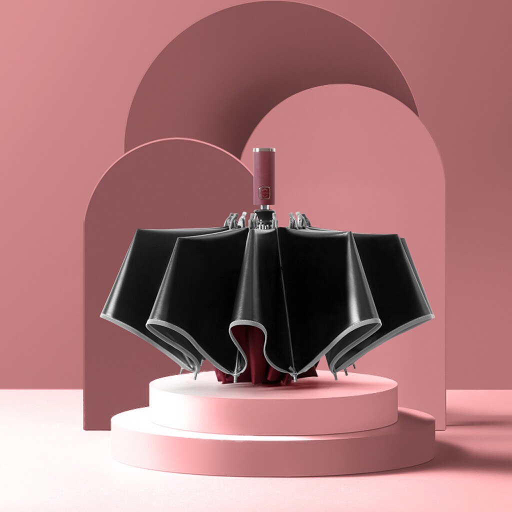 Automatic Umbrella Wind Resistant RainFolding Umbrellas with Reflective Strips Parasol Compact Large Travel Business Car Umbrel