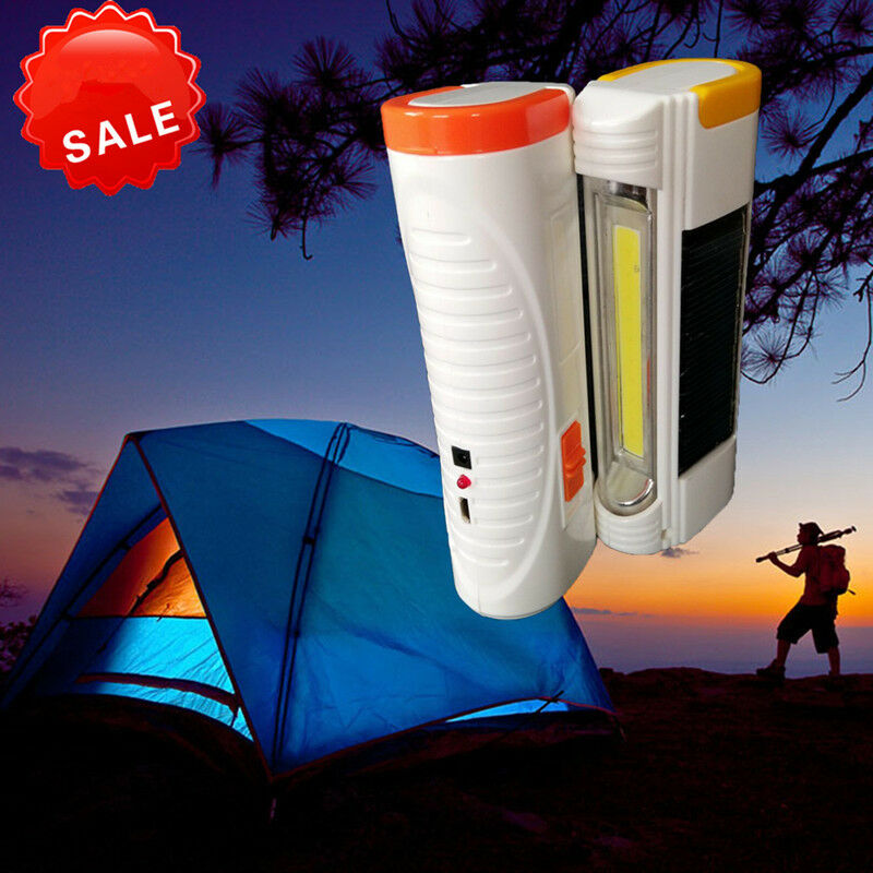 Solar Power/USB Flashlight Rechargeable Outdoor Portable LED Flashlight Camping Hiking Light Lantern Lamp