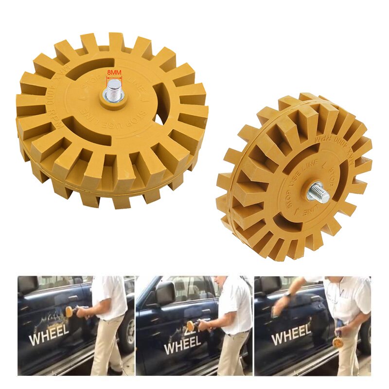 Car Glue Remover Sticker Film Remover Pinstripe Decal Eraser Rubber Disk Paint Cleaner Car Wash Cleaning Polish Auxiliary Tool