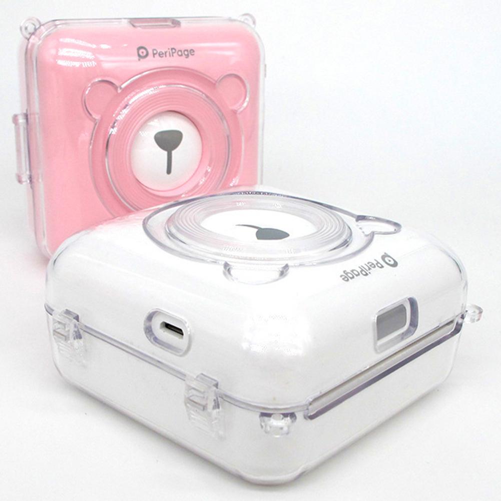 8 x 8 x 4.5cm gjennomsiktig pc beskyttende deksel bag reiselomme bæreveske til fotoprinter til peripage papir