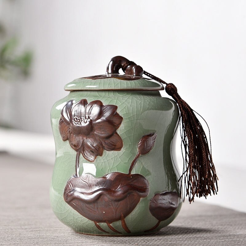 Theecontainer keramische verzegelde blikken voedselpot kruiden suikerpot huishoudelijke thee koffie opslagflessen en potten: 2