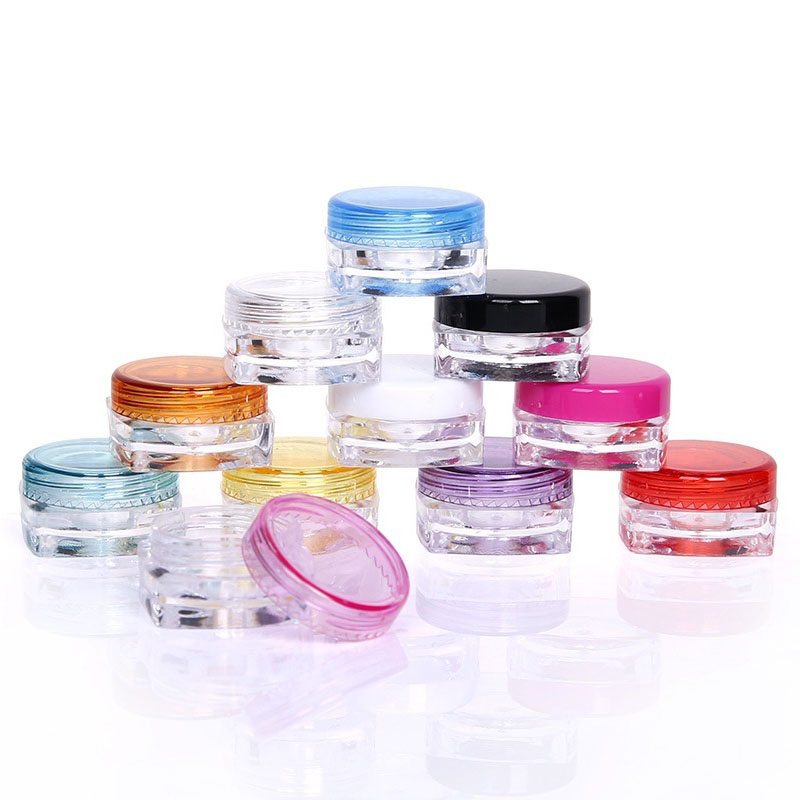 10 stuks 3g/5g lege vierkante plastic cosmetische proefpotjes, transparante potjes/flesjes, make-upcontainers geschikt voor gezichtscrème, lippenbalsem, knutselspullen en opbergartikelen.