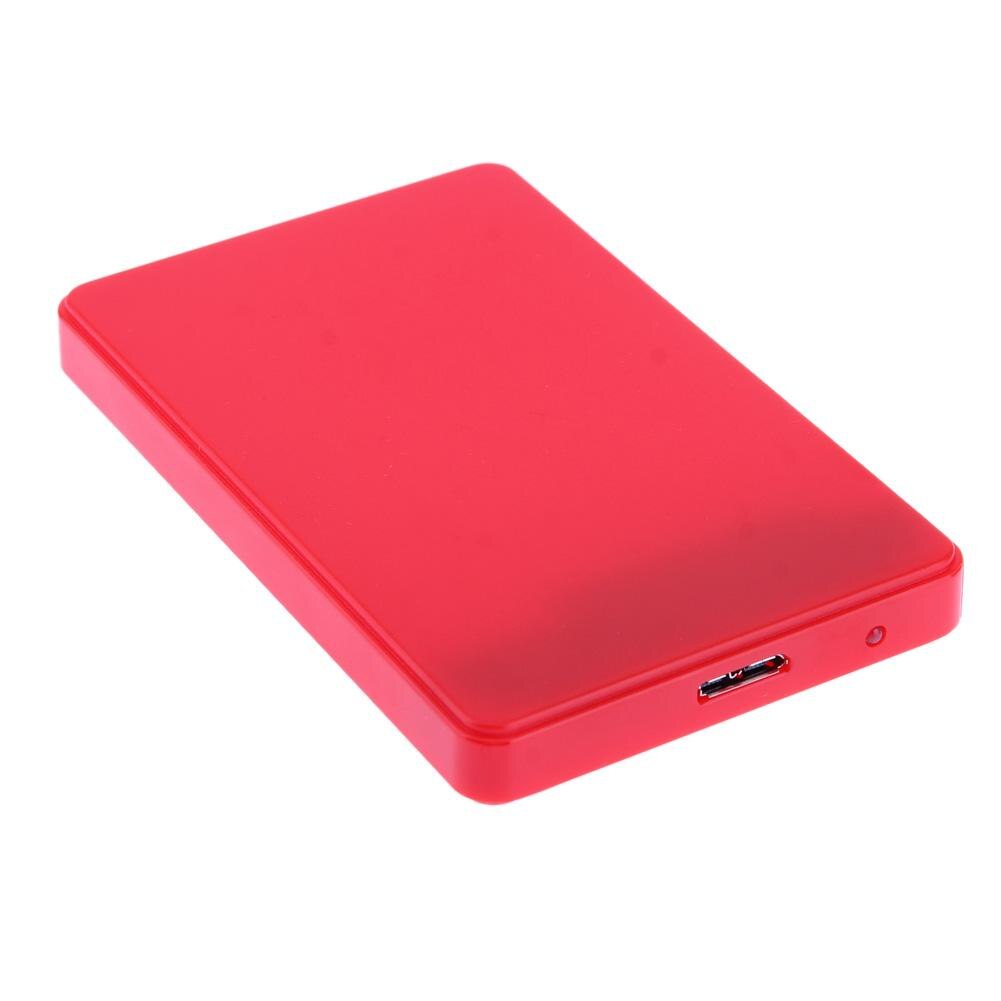 2.5in SATA to USB3.0 HDD Case 3TB 5Gbps HDD Hard Drive SSD External Enclosure Case for PC Mini USB 3.0 SATA Hard Disk Enclosure: Red