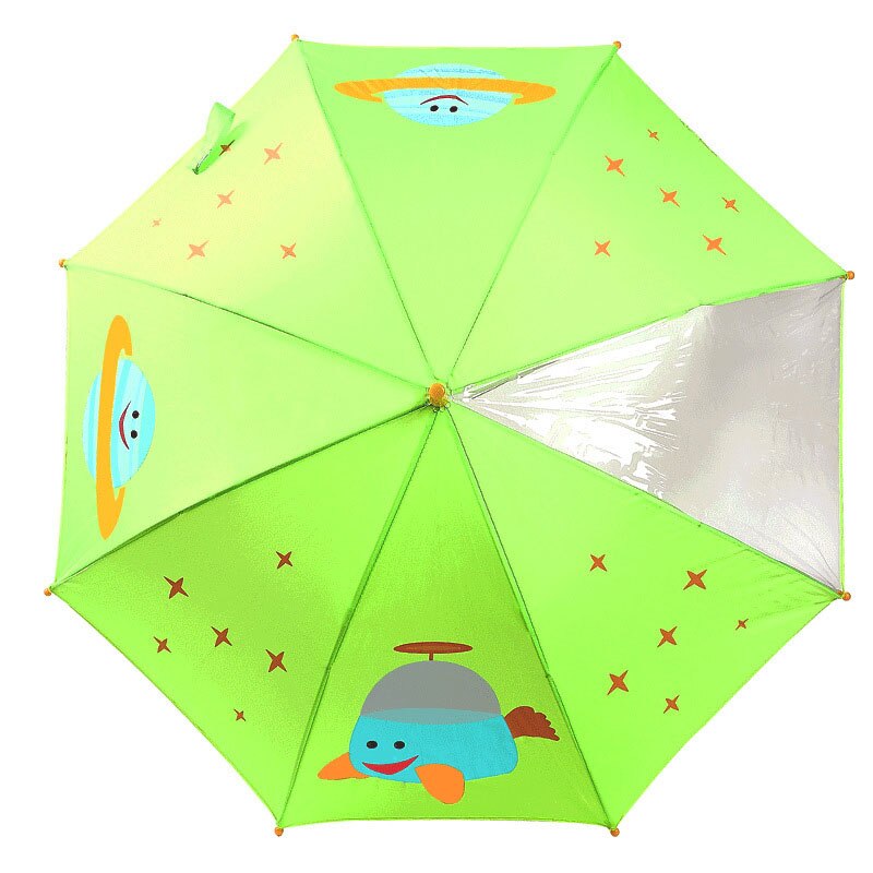 Children Cartoon Umbrella Long Handle Green Cute Umbrella Kids Parasol Garden Knuckle Brass Guarda Chuva Unbrella Cancan 50KO098: Umbrella 3