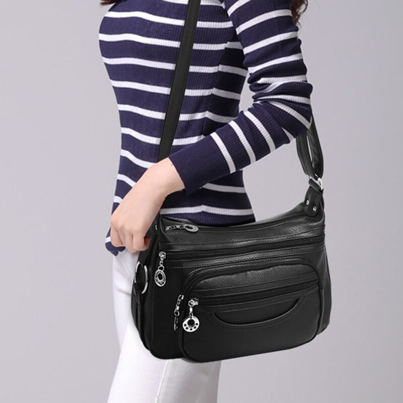 Mehrlagige schultertaschen aus weichem pu-leder für #39 , klassische umhängetaschen, luxuriöse damenhandtaschen und geldbörsen