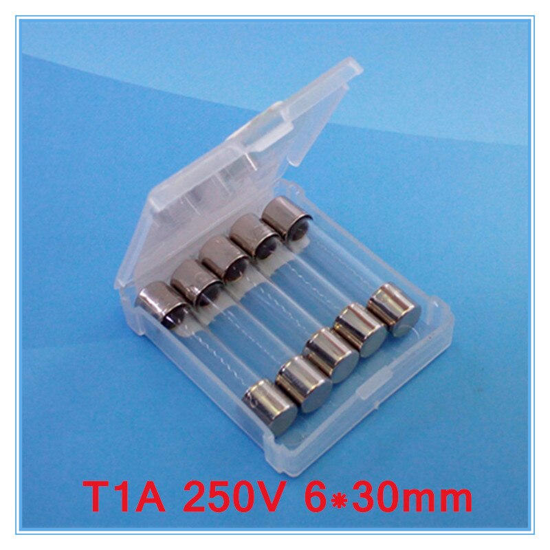 (5 pcs/lot) T1A 250V 6x30mm Slow Blow Glass Tube Fuse, UL VDE RoHS Approved,1A 1Amp.