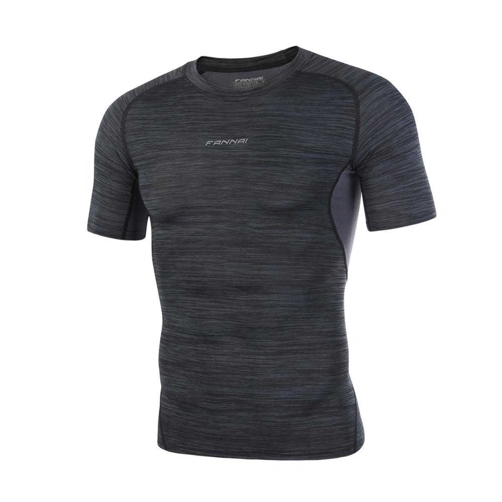 Fannai Mens Compressie Korte Mouw Running Shirt Mannen Bodybuilding Fitness Sportkleding Sport T-shirts Running Training Tee