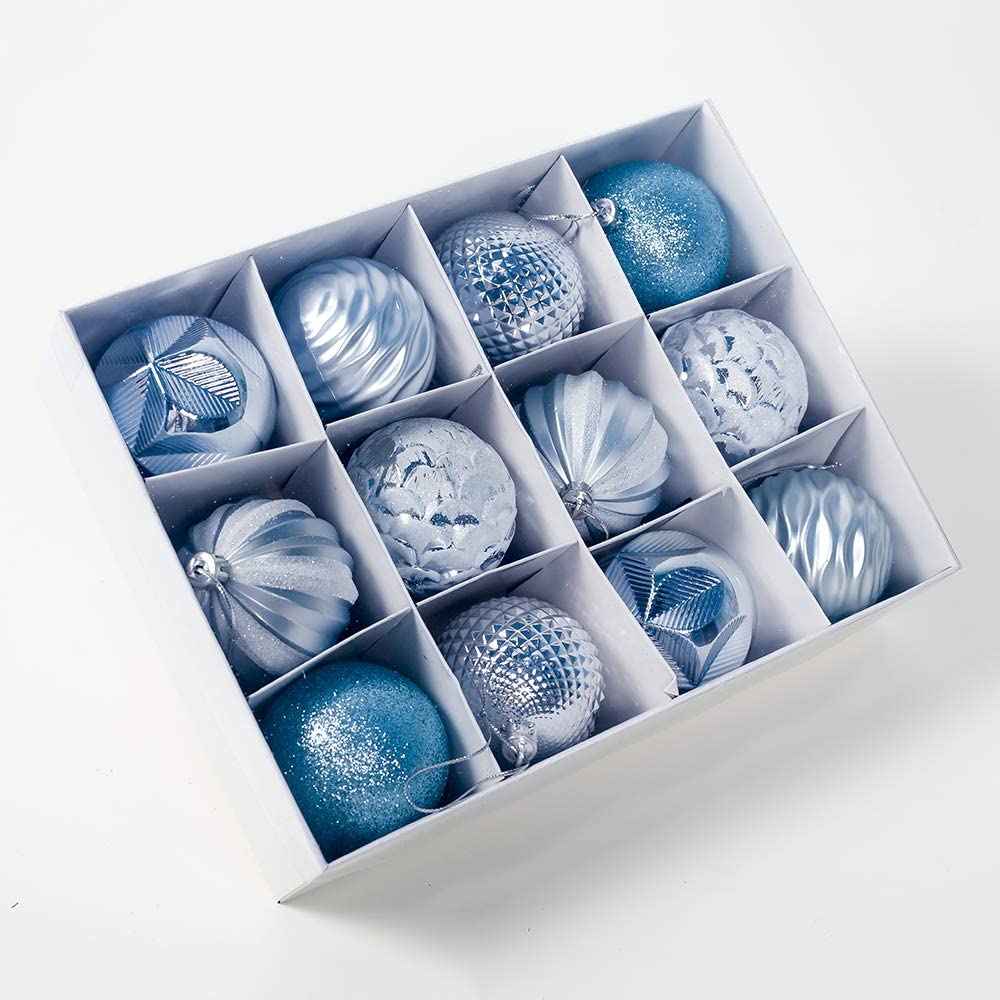 2.36 ''Kerstballen Ornamenten-12 Stuks-Kerstboom Decoraties-Blauw