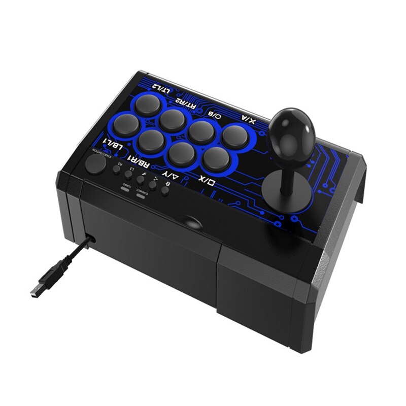 7 In 1 Usb Wired Arcade Fighting Stick Joystick Met Metalen Basis Voor PS4/P3/Pc/Android serie/Een (S)/360 Controller: Default Title